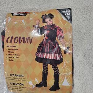 Halloween Costume Spooktacular Creations Girls Scary Twisted Clown Girls sz MED